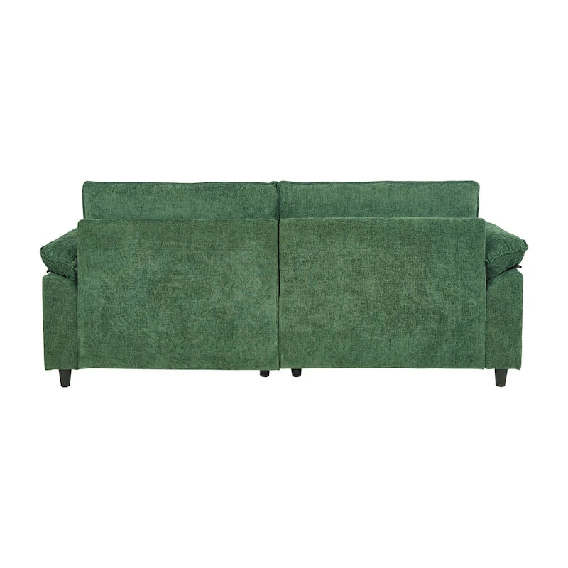 80.31 Linen 2-Seat Sofa with Hidden Compartment and Soft Armrests - Sturdy Rubberwood Legs