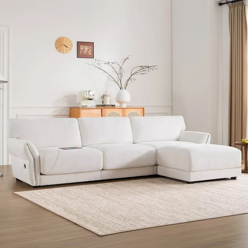 110 Modular Sectional Sofa, L-Shape Sofa with USB and Type-C Charger