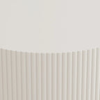 Double Layer Round Coffee Table Modern Center Table Vertical Striped Coffee Table with Storage Space, for Living Room