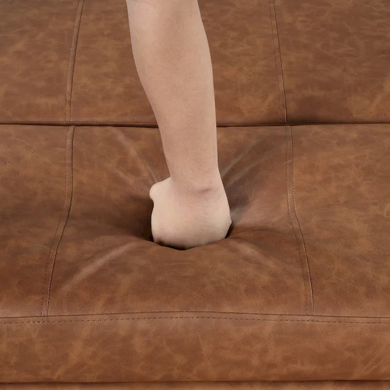 Roomfitters Twin Size Folding Ottoman Sleeper Bed with Mattress, Compact Convertible Guest Bed for Living Room