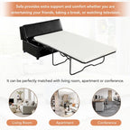 Roomfitters Twin Size Folding Ottoman Sleeper Bed with Mattress, Compact Convertible Guest Bed for Living Room