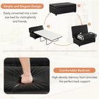 Roomfitters Twin Size Folding Ottoman Sleeper Bed with Mattress, Compact Convertible Guest Bed for Living Room