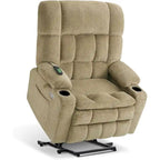 MCombo Dual Motor Power Lift Recliner Chair with Massage and Heat for Big People, Fabric R7891 (Large-Wide)