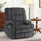 MCombo Dual Motor Power Lift Recliner Chair with Massage and Heat for Big People, Fabric R7891 (Large-Wide)