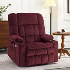 MCombo Dual Motor Power Lift Recliner Chair with Massage and Heat for Big People, Fabric R7891 (Large-Wide)