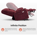 MCombo Dual Motor Power Lift Recliner Chair with Massage and Heat for Big People, Fabric R7891 (Large-Wide)