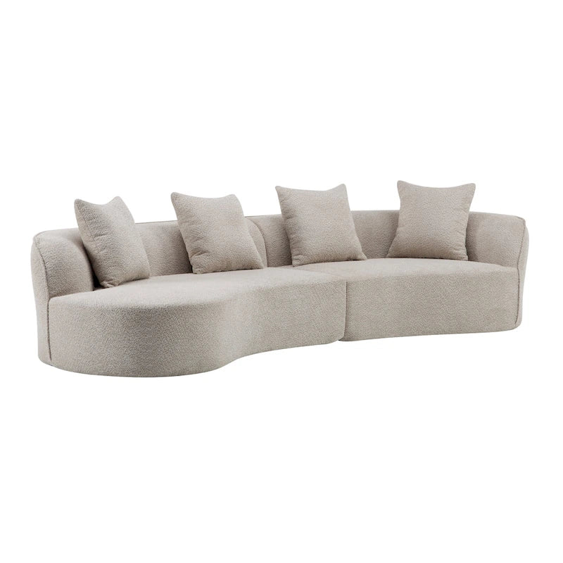 Christopher Knight Home - Linda Fabric Curved Sectional Sofa