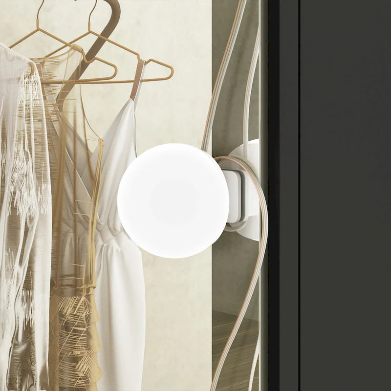 White Makeup Vanity - LED Mirror, USB-Powered Lights, Dresser Table