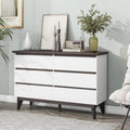 6-Drawer White Wood Dresser
