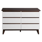 6-Drawer White Wood Dresser
