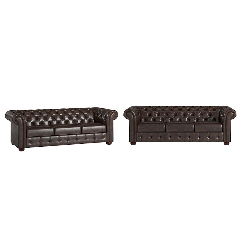 Gdansk Tufted Scroll Arm Chesterfield Sofa