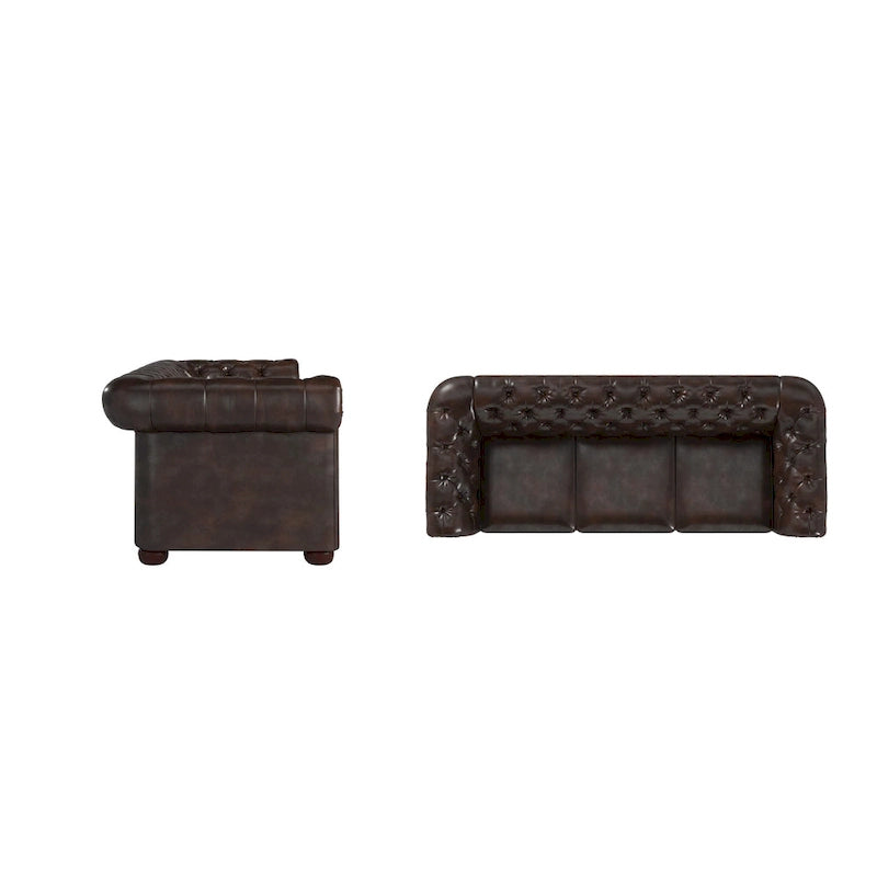 Gdansk Tufted Scroll Arm Chesterfield Sofa