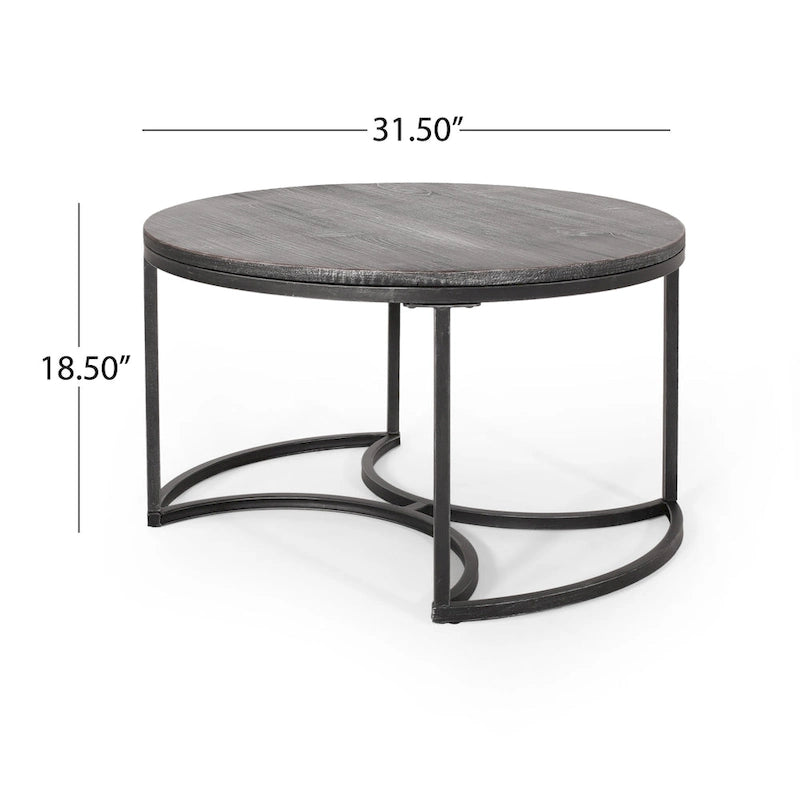 Gerrish Modern Industrial Coffee Table Set by Christopher Knight Home