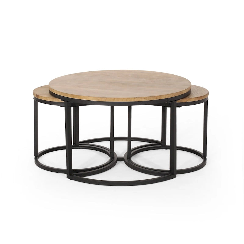 Gerrish Modern Industrial Coffee Table Set by Christopher Knight Home