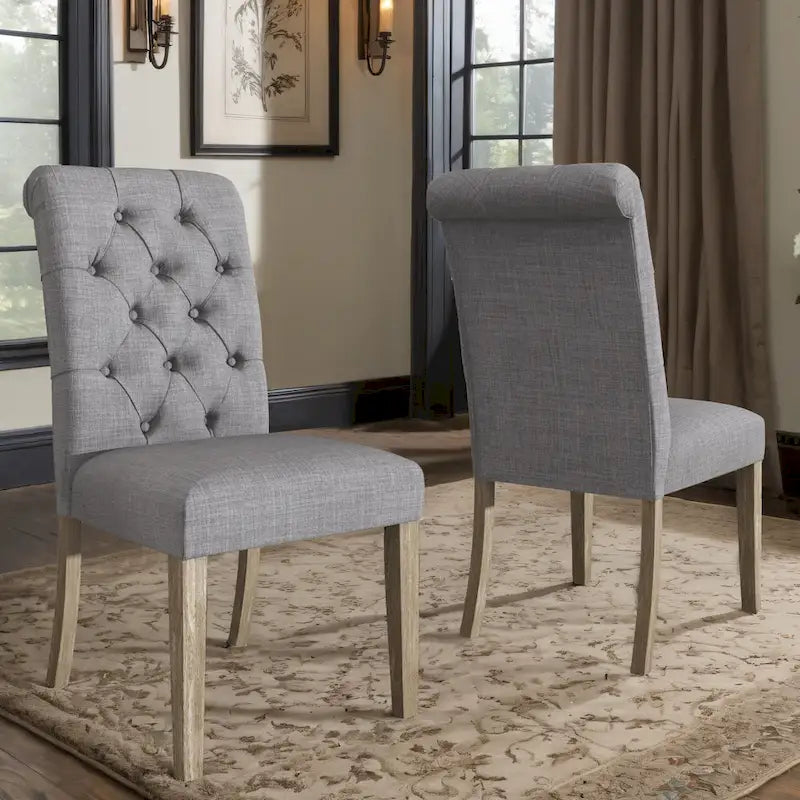 Krakova Tufted Rolled Back Parsons Chairs (Set of 2)