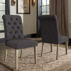 Krakova Tufted Rolled Back Parsons Chairs (Set of 2)