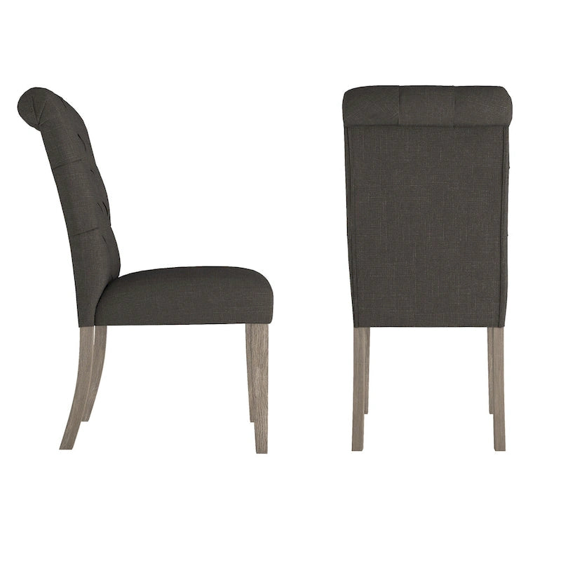 Krakova Tufted Rolled Back Parsons Chairs (Set of 2)