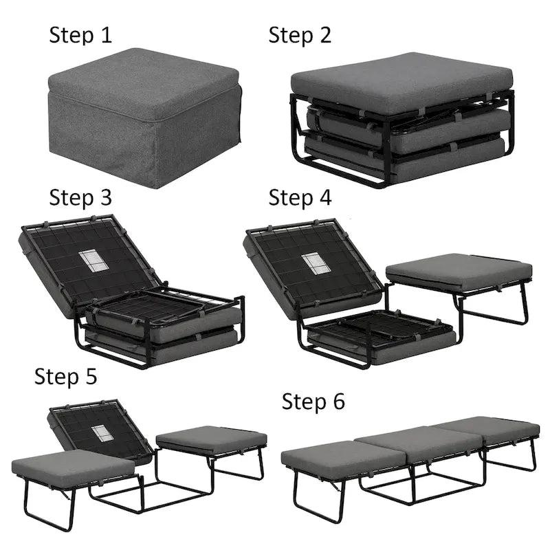Convenience Concepts Designs4Comfort Folding Bed Ottoman Coffee Table