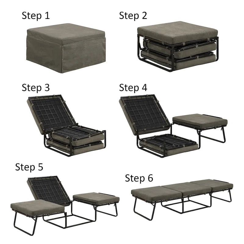Convenience Concepts Designs4Comfort Folding Bed Ottoman Coffee Table