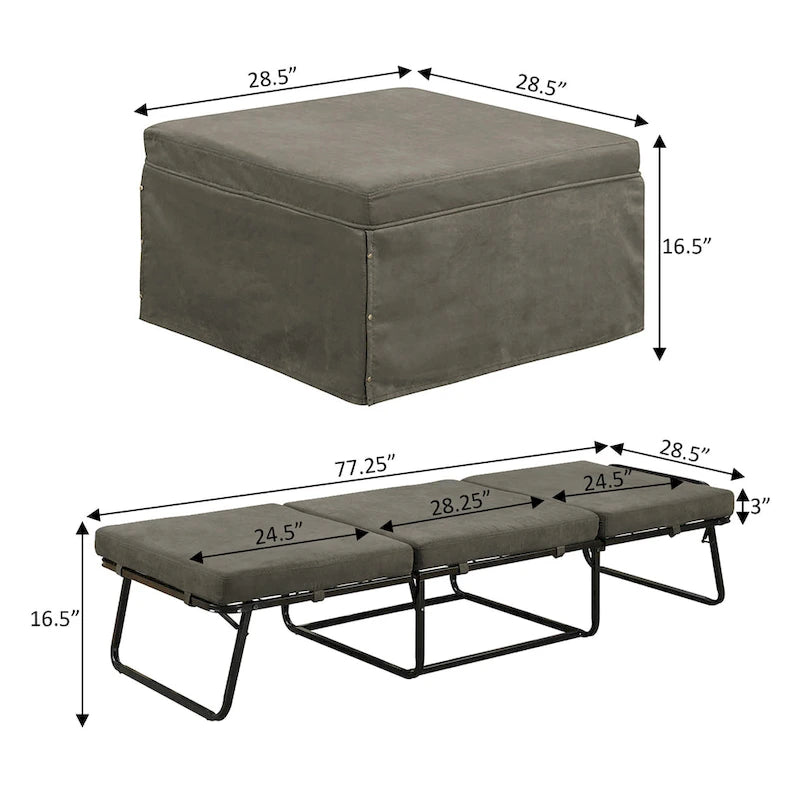 Convenience Concepts Designs4Comfort Folding Bed Ottoman Coffee Table