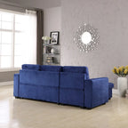 91-in. Velvet Reversible Convertible Storage Sectional/Sofa Sleeper