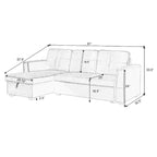 91-in. Velvet Reversible Convertible Storage Sectional/Sofa Sleeper