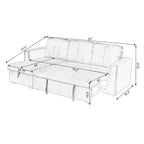 91-in. Velvet Reversible Convertible Storage Sectional/Sofa Sleeper