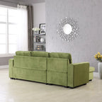 91-in. Velvet Reversible Convertible Storage Sectional/Sofa Sleeper