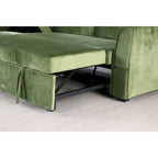91-in. Velvet Reversible Convertible Storage Sectional/Sofa Sleeper