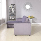 91-in. Velvet Reversible Convertible Storage Sectional/Sofa Sleeper