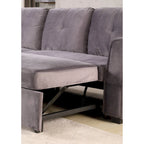 91-in. Velvet Reversible Convertible Storage Sectional/Sofa Sleeper