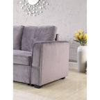 91-in. Velvet Reversible Convertible Storage Sectional/Sofa Sleeper