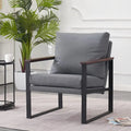 MCombo Modern Accent Chair with Upholstered Cushion, Faux Leather HQ304