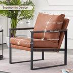 MCombo Modern Accent Chair with Upholstered Cushion, Faux Leather HQ304