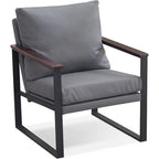 MCombo Modern Accent Chair with Upholstered Cushion, Faux Leather HQ304