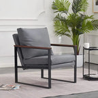 MCombo Modern Accent Chair with Upholstered Cushion, Faux Leather HQ304