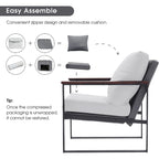 MCombo Modern Accent Chair with Upholstered Cushion, Faux Leather HQ304