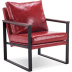 MCombo Modern Accent Chair with Upholstered Cushion, Faux Leather HQ304
