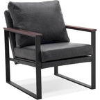 MCombo Modern Accent Chair with Upholstered Cushion, Faux Leather HQ304