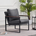 MCombo Modern Accent Chair with Upholstered Cushion, Faux Leather HQ304