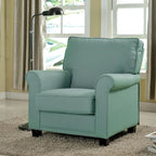 Charmayne Transitional Linen Padded Chair with Rolled Arms by Furniture of America