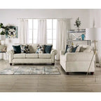 Mecia Transitional Chenille Rolled Arms 2-Piece Sofa Set by Furniture of America