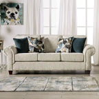Mecia Transitional Chenille Rolled Arms 2-Piece Sofa Set by Furniture of America