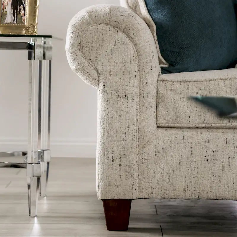 Mecia Transitional Chenille Rolled Arms 2-Piece Sofa Set by Furniture of America