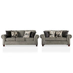 Mecia Transitional Chenille Rolled Arms 2-Piece Sofa Set by Furniture of America