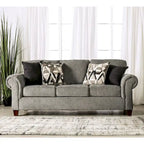 Mecia Transitional Chenille Rolled Arms 2-Piece Sofa Set by Furniture of America