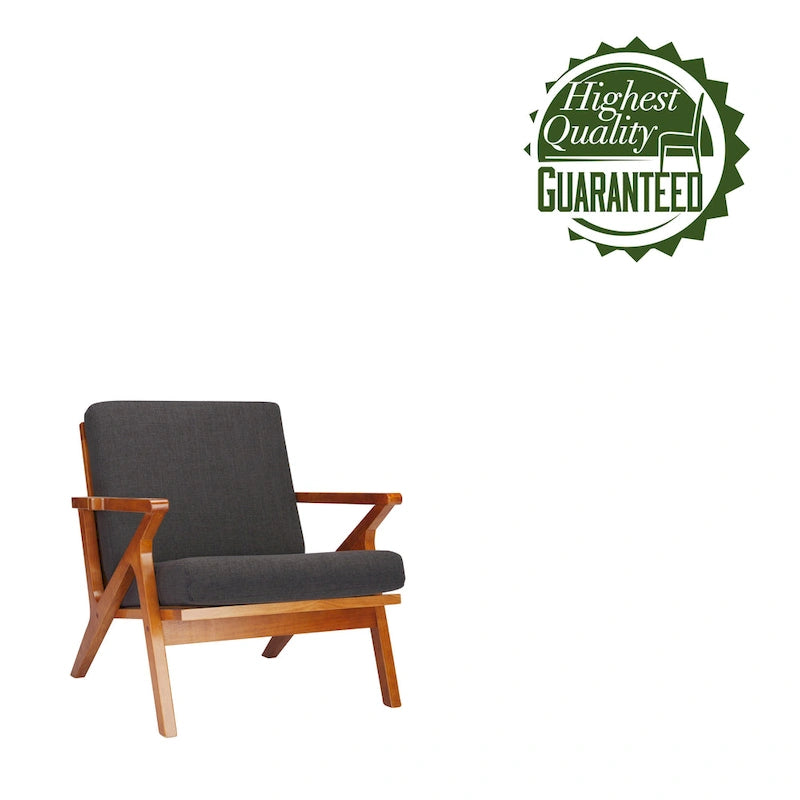 Porthos Home Clia Fabric Accent Chair with Rubberwood Frame, Removable Cushions