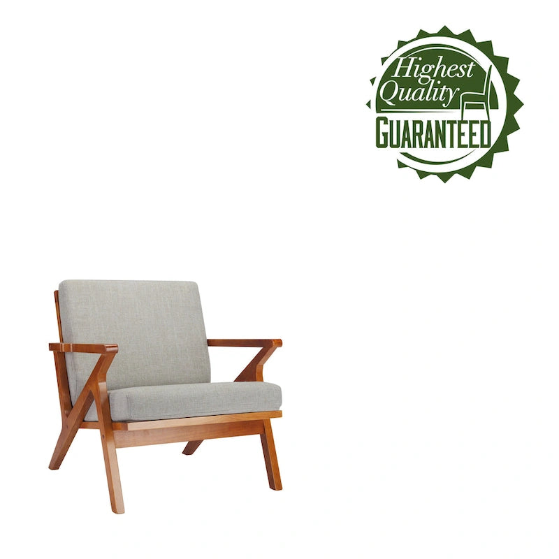 Porthos Home Clia Fabric Accent Chair with Rubberwood Frame, Removable Cushions