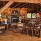 Hickory Log Footstool