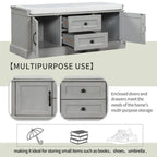 Storage Bench with 2 Drawers and 2 Cabinets